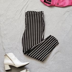 Forever 21+ Black and White Striped Pants